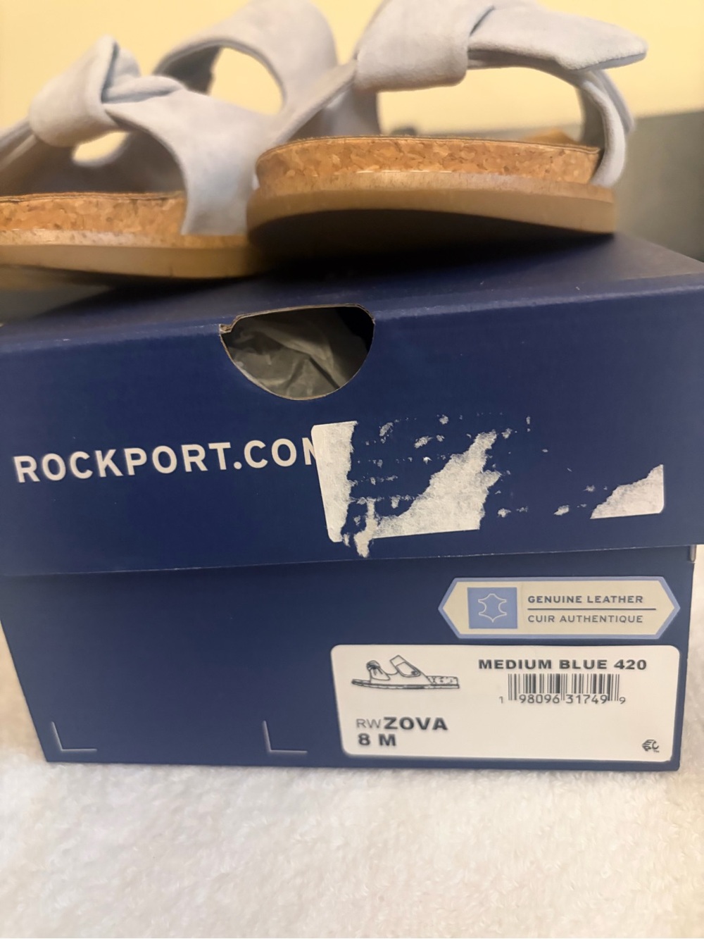 Rockport Zova Slip-On Sandals Women’s Size 8M Leather New in Box - Picture 11 of 11